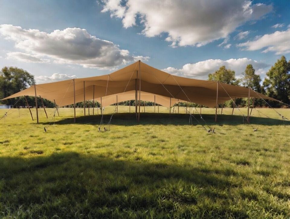 Bedouin event tent installed in the Chilean countryside