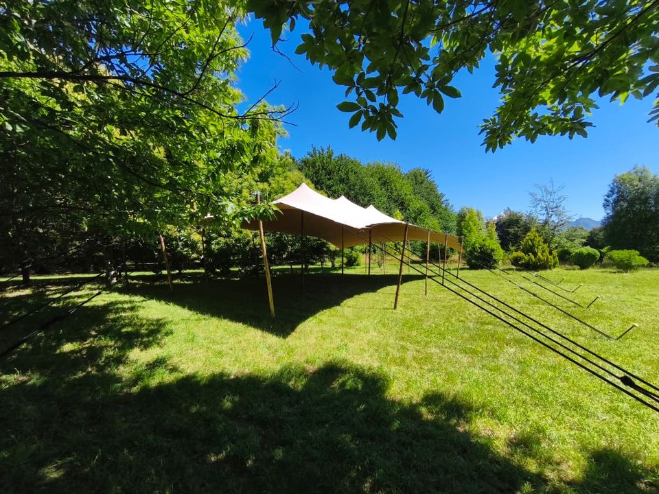 Bedouin wedding tent in a natural outdoor setting