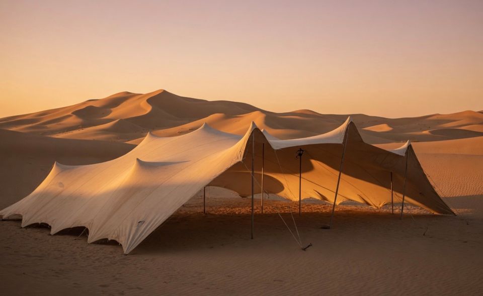 A Bedu Tents stretch tent in the desert